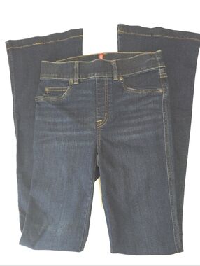 SPANX Pull On Flare Jeans High Rise Shaping Denim Dark Wash XS #37
